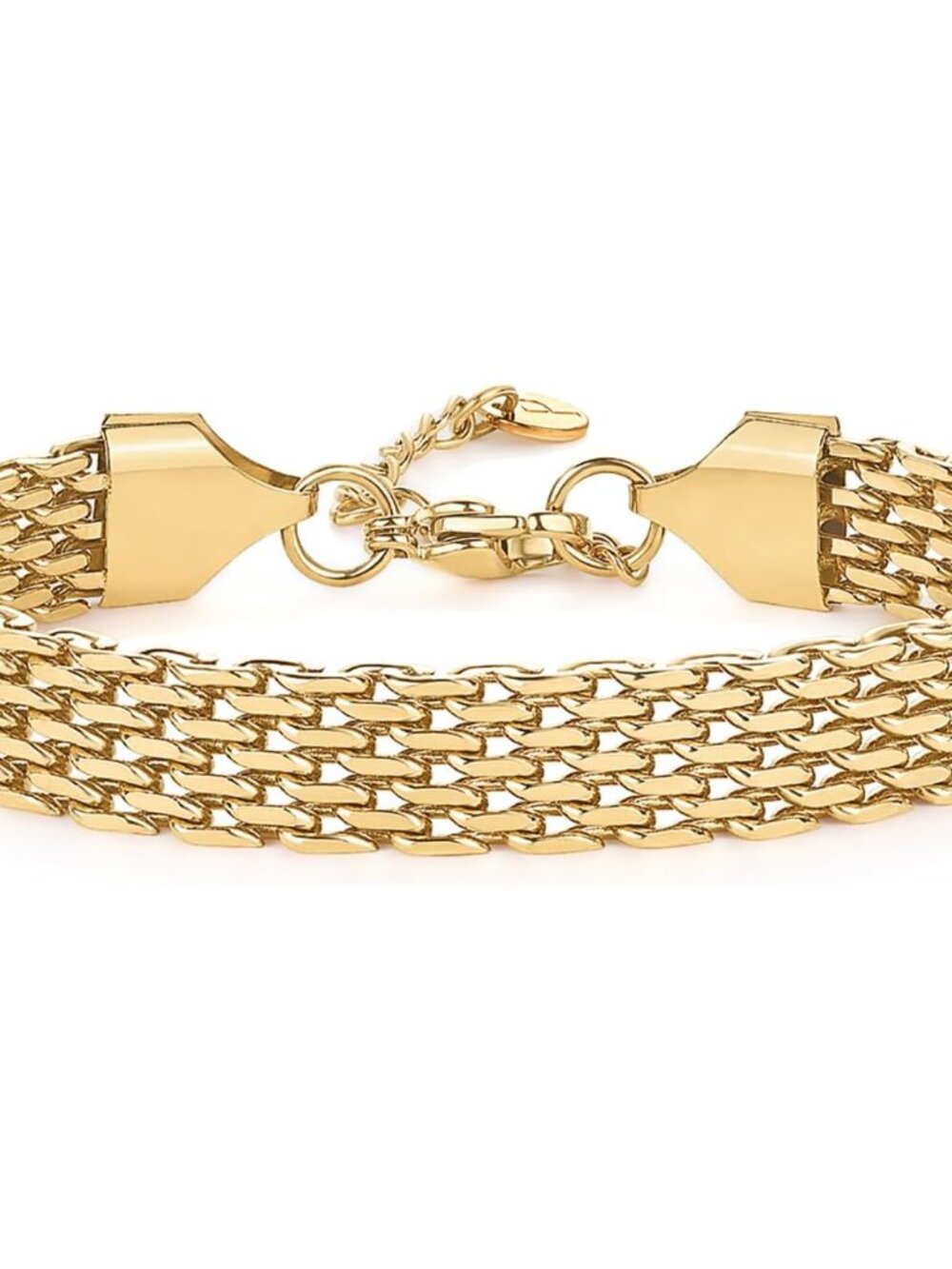 14K Gold Plated Adjustable Chunky Chain Bracelet - Lightweight Luxury for Women